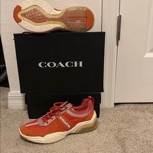 Coach Red Sneakers Sporty Casual Design
